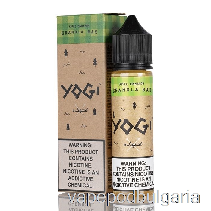 Vape 10000 Дръпки ябълка канела Granola Bar - Yogi E-liquid - 60ml 0mg